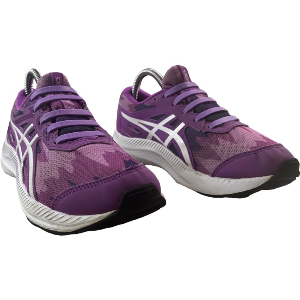 ASICS Contend 8 Print Gs Sneaker Size 5.5 Low Top Lace Up Purple